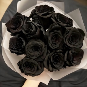 Букет "Черная королева" из 11 черных роз Эквадор (60 см) в Куровском