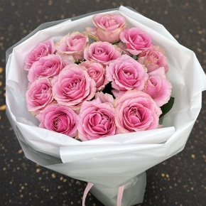 Букет из 15 пудровых роз (70 см) в Куровском
