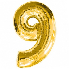 Шар гелиевый цифра 9 (40х102 см) в Куровском