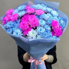 Букет "Матильда" из 15 кустовых хризантем в Куровском