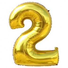 Шар гелиевый цифра 2 (40х102 см) в Куровском