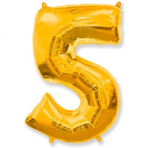 Шар гелиевый цифра 5 (40х102 см) в Куровском