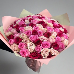 Букет "Ода любви" из 101 розы микс (40 см) в Куровском