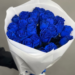 25 синих роз Эквадор (60 см) в Куровском