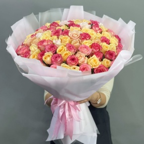 Букет из 101 розы  микс (70 см) в Куровском