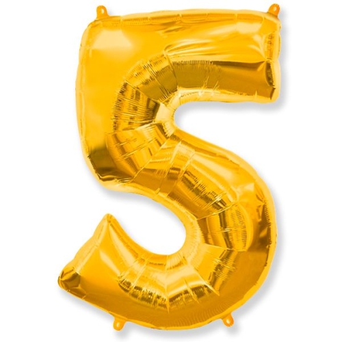Шар гелиевый цифра 5 (40х102 см) в Куровском