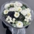 Букет "Белоснежная нежность" из георгин, брассики, хризантем Ньютон, эрингиума и гербер в Куровском