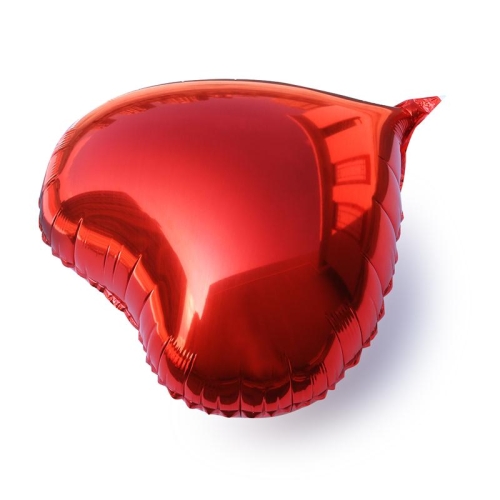 Сердце красное фольгированный шар с гелием (45 см) в Куровском